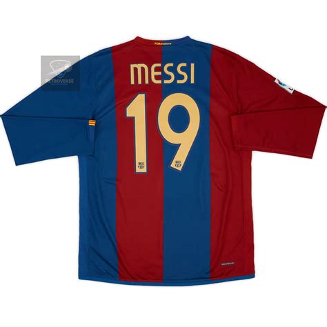 Messi Soccer Jersey Barcelona #19 06/07 Home Long Sleeve Retro Soccer ...