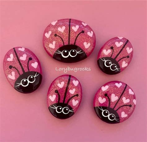 Pin by Honey Pi on 7 - Rocks and Stones | Ladybug rocks, Lady bug ...