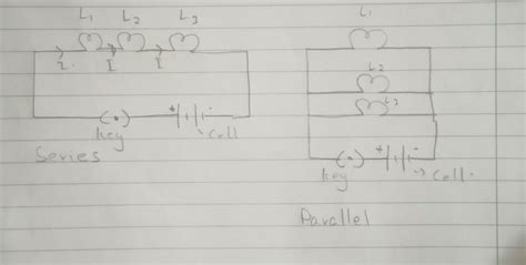 2. Draw and show how you will connect three bulbs in series and in ...