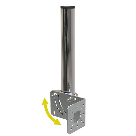 Stainless Steel 1.5" Diameter and 12" Length Pole Mount Bracket to Wall ...