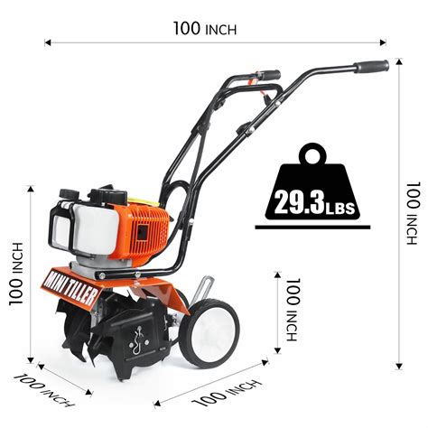 Buy 52CC 2 Stroke Mini Tiller Cultivator Gas Powered Rototiller Garden ...