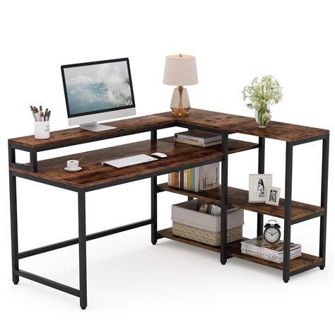 Tribesigns Industrial L Shaped Desk Working Study India | Ubuy