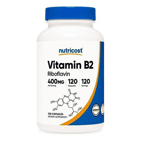 Nutricost Vitamina B2 (riboflavina) 400 Mg, 120 Cápsulas | Bodega Aurrera en línea