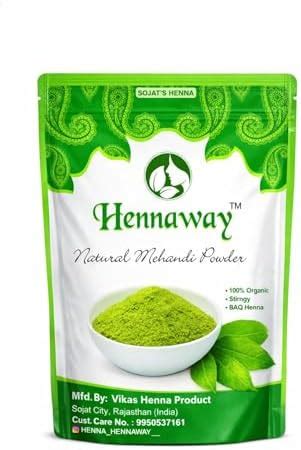 Buy Hennaway Natural Mehandi Powder, 100% Organic, BAQ Henna, Stirngy ...