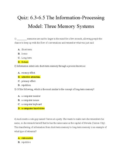 The Information Processing Model Three Memory Systems 的图像结果