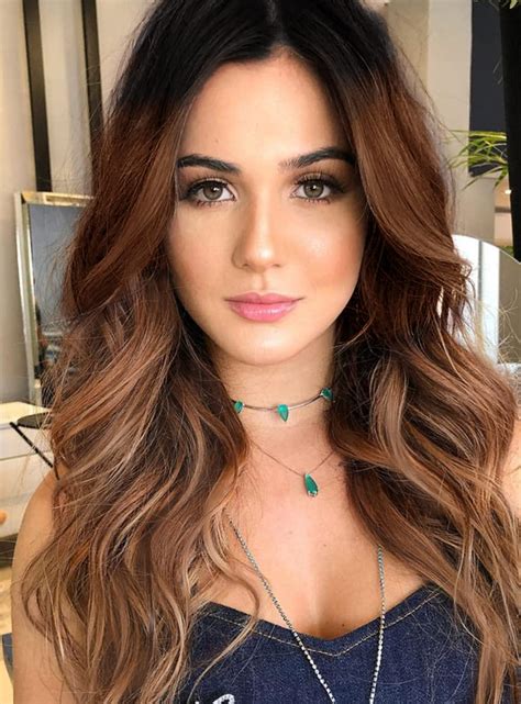 Quantum Love Black to Brown Ombre Middle Part Long Wavy Heat Resistant ...
