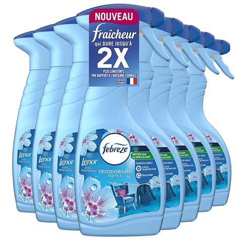 Febreze Désodorisant Textile, Lenor Éveil Printanier, 8x500ML, La ...