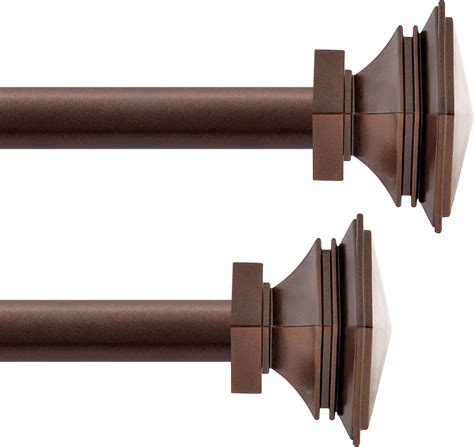 Buy amazon basics 1 Inch Adjustable-Length Curtain Rod With Urn Finials ...