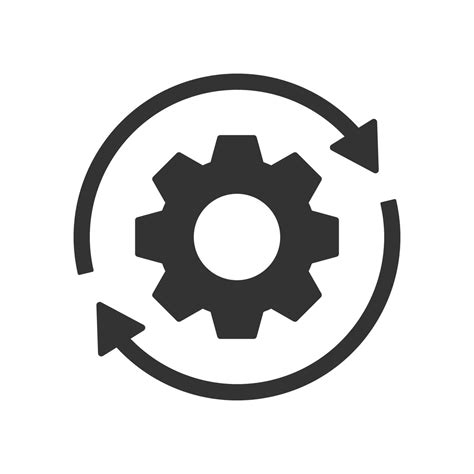 Work flow process gear cog wheel with circle arrows icon. 66120876 ...
