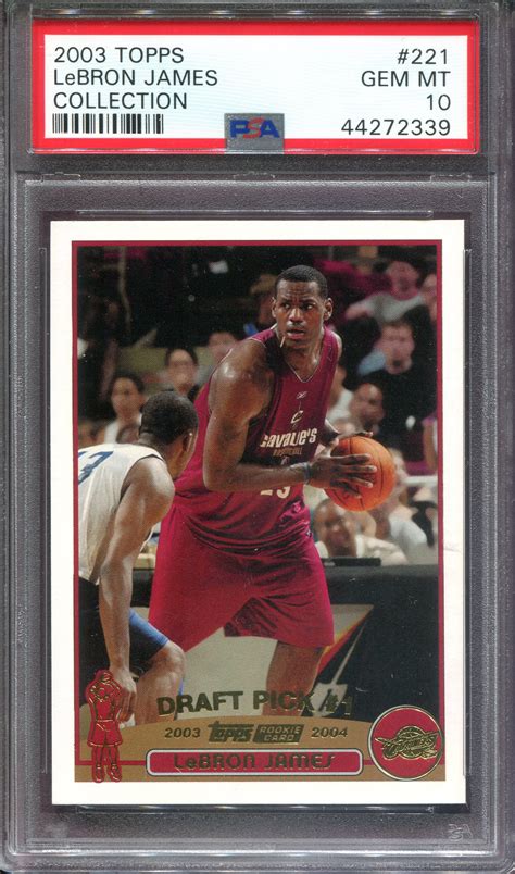 2003-04 Topps Collection #221 LeBron James RC - RARE GRADED ROOKIE CARD ...