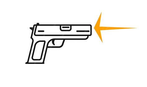 Gun shooting icon line outline stroke art vector image clip art ...