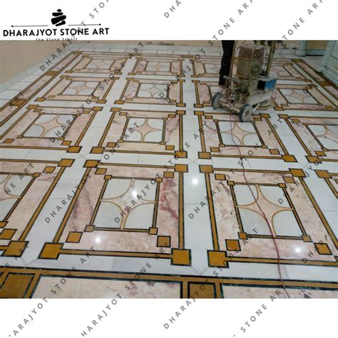 Indoor Exquisite Marble Inlay Flooring Design – Dharajyot Stone Art