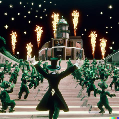 A high-quality still photo from a 1940s Technicolor musical spectacular ...