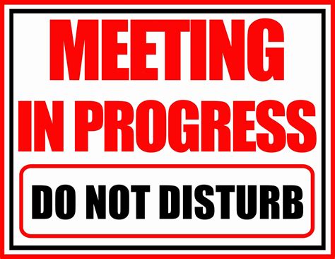 Free Printable In A Meeting Sign Templates [PDF] For Door, Cubicle