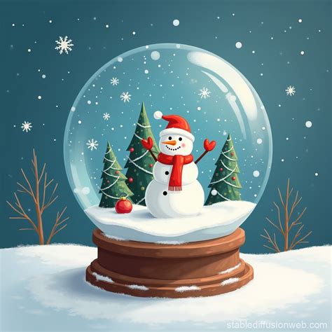 Snow Globe Christmas Art | Stable Diffusion Online