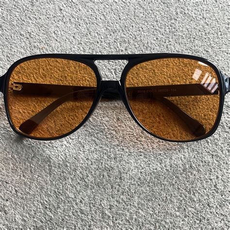 BLACK VINTAGE RETRO 70S ORANGE TINTED AVIATOR SUNGLASSES *NEW ARRIVAL ...