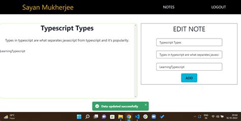 JavaScript Full-Stack Note Book App 的图像结果