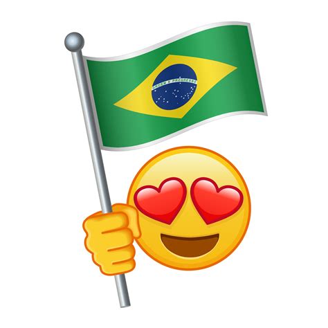 Emoji with Brazil flag Large size of yellow emoji smile 46741192 Vector ...