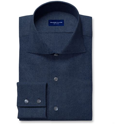 Albiate Washed Dark Slate Blue 60s Denim Custom Made Shirt by Proper Cloth