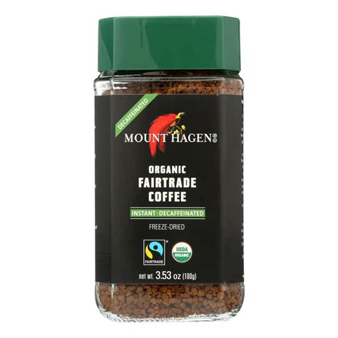 Mount Hagen Organic Fairtrade Instant Decaffeinated Coffee - Case of 6 ...