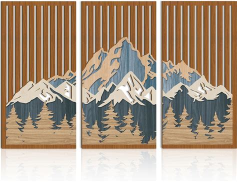 Amazon.com: ANHUIB Large Mountain Wall Art Abstract Snow Mountain ...