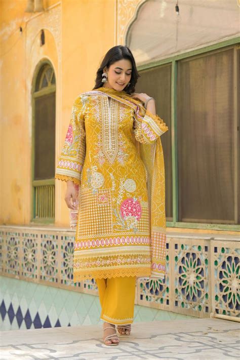 Tanyaa P 254 Cotton Handwork Kurti Bottom With Dupatta