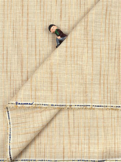 Cotton Colour Grey & Brown Checked Shirt Fabric High Style-Double side view