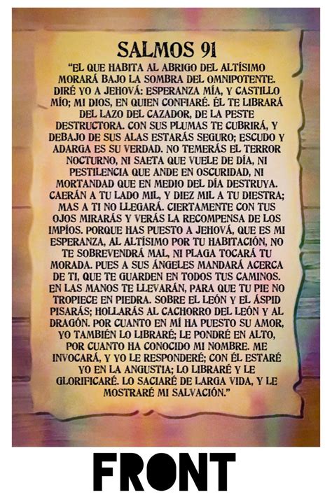 Psalm 91 Prayer Cards in Spanish. Wallet Size Prayer Cards. 100 Cards ...