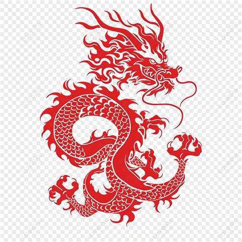 Chinese Dragon Red Paper Cut Folk Art Traditional Dragon Chinese Dragon ...