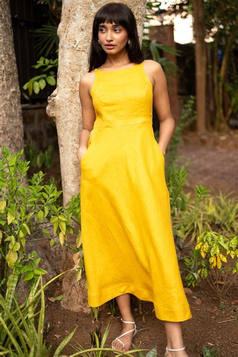 The Linen Cutaway Maxi Dress