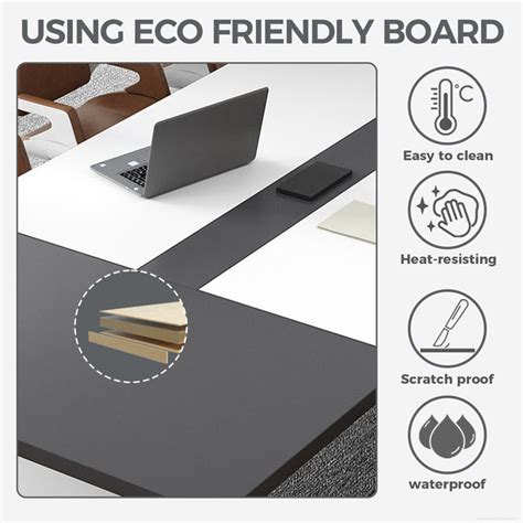 Heera Moti Alex Conference table |White/Matte Black