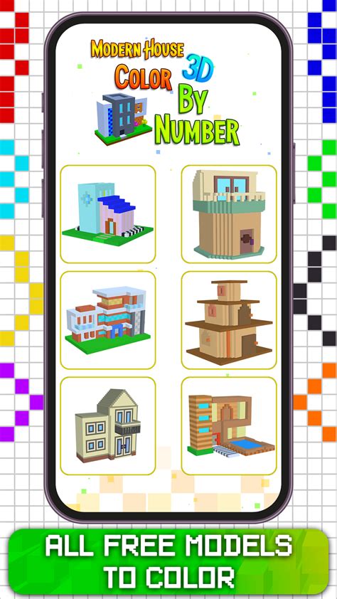 Modern House 3D Color By Number - Voxel Coloring Book - App on Amazon ...