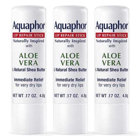 Amazon.com : Aquaphor Naturally Inspired Lip Repair Stick with Aloe Vera and Natural Shea Butter ...