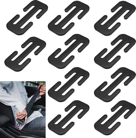 WideSmart Car Metal Seat Belt Adjuster, Pack of 10 Seat Belt Clips Car Metal Seat Belt Adjuster ...