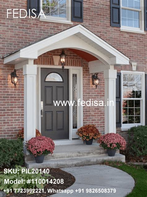 Round Pillar Front Elevation Modern House Pillar Design Center Pillar ...