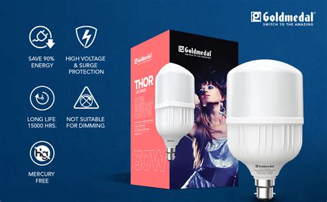Buy Goldmedal Thor 50W B22 Base LED Bulb For Home & Office | Energy ...