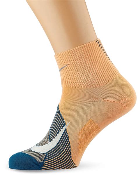 Nike Men`s Spark Lightweight Quarter Running Socks 1 Pair (Fuel Orange ...