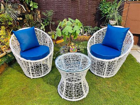 Knots India Patio Conversation Table Set 2+1 Rattan Patio Furniture ...