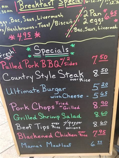 Menu at Steele Creek Cafe, Charlotte