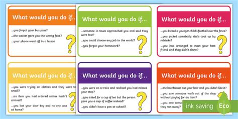 ‘What Would You Do If’ Questions ESL Prompt Cards | Twinkl