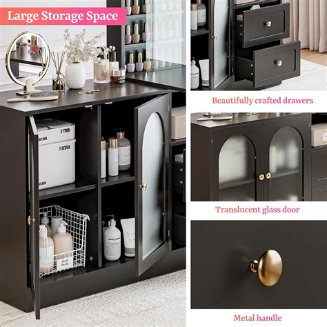 TTGIEET L-Shaped Manicure Table with Storage Cabinet India | Ubuy