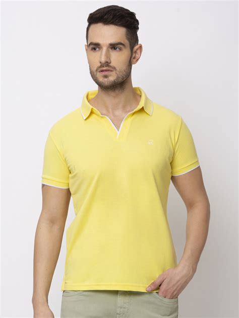 Buy Prime Yellow Tipping Collar Polo - Basic Polos | Status Quo