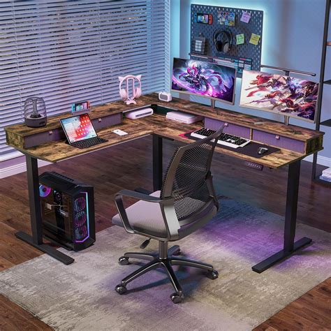 SANODESK 71 L Shaped Standing Desk with 4 Drawers, India | Ubuy
