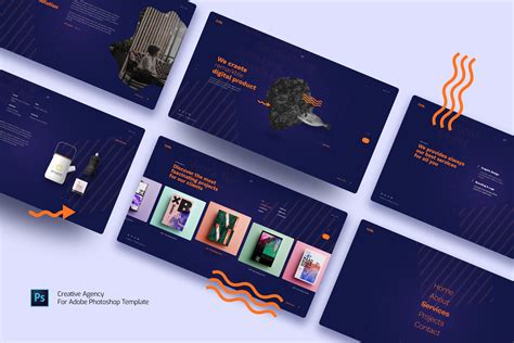 设计公司创意网页模板下载（PSD）-变色鱼