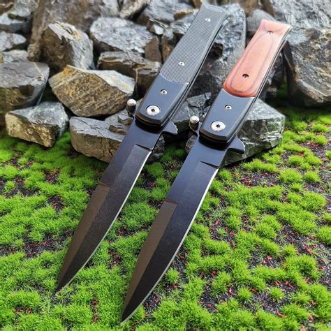 Folding Pocket Knife 440 Steel Blade Tactical Self Defense Rescue ...