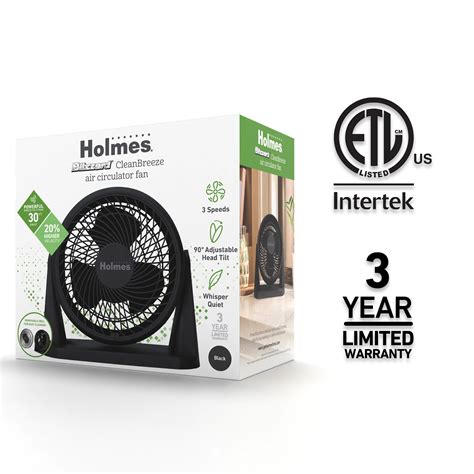 Table Fans: Holmes Blizzard 3-Speed Air Circulator Fan with 90 ...