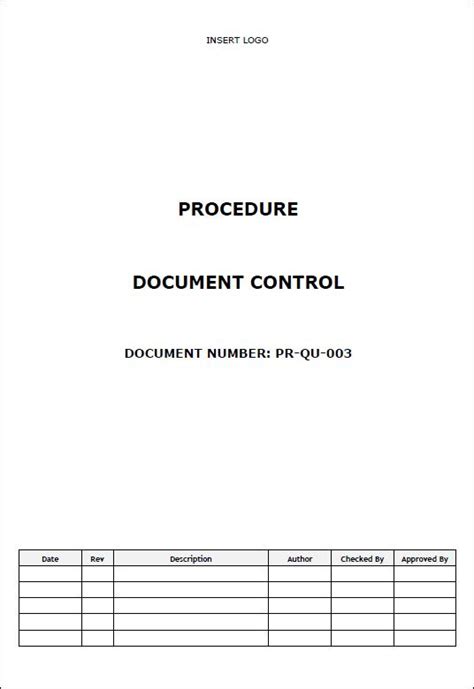 Image result for Document Control Procedure Example