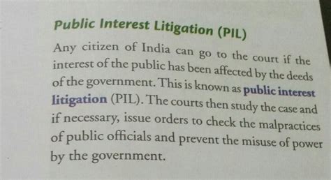 short note on public intrest litigation - Brainly.in