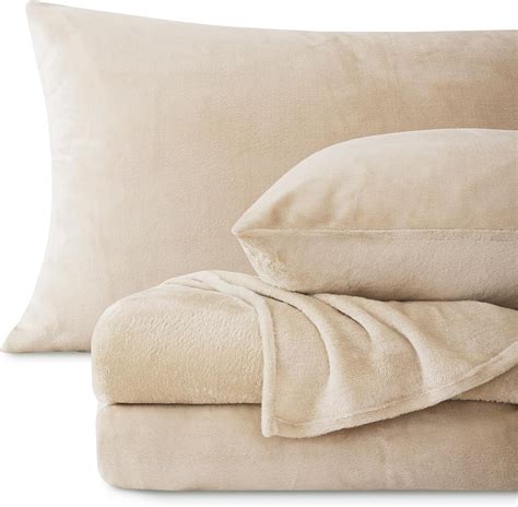 Amazon.com: weigelia Flannel Sheets Set Twin Size 4 Pieces Deep Pocket ...