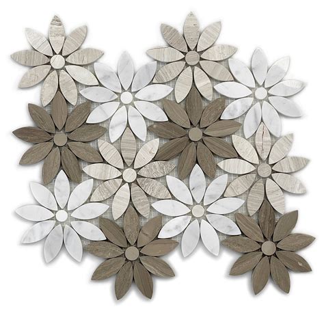 Flower Shape Backsplash Marble Tiles - GAUDI